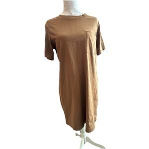 Everlane Weekender T-Shirt Dress Brown Sz S Short Sleeve Casual Vacation Beach